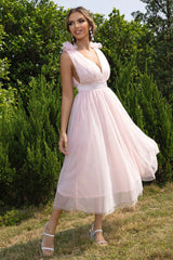 Tied Ruffle Shoulder Sleeveless Dress - Taboochic
