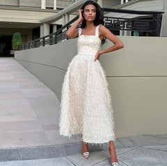 Women's Sleeveless Tassel Strap Dress