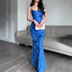 Women's Slip-on Printed Slim Fit Light Luxury Fishtail Strap Dress