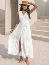 Slit V-Neck Sleeveless Dress - Taboochic