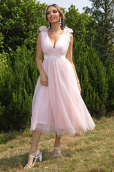 Tied Ruffle Shoulder Sleeveless Dress - Taboochic