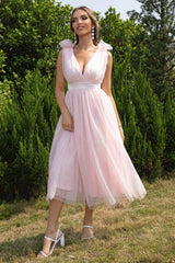 Tied Ruffle Shoulder Sleeveless Dress - Taboochic