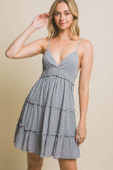 Love Tree Frill V-Neck Cami Dress - Taboochic