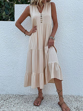 Cross Border Women's Button Sleeveless Dress