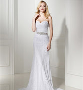 Elegant White Lace Wedding Mermaid Bridal Gowns Dress