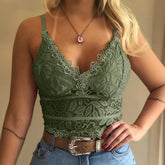Cross-border Foreign Trade See-through Lace Vest Top