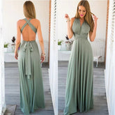 V-neck Women Cross Strap Beauty Back Design Sleeveless Party Maxi Dress