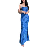 Women's Slip-on Printed Slim Fit Light Luxury Fishtail Strap Dress