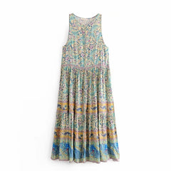 New Bohemian Printed Sleeveless Dress