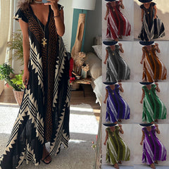 Casual short Sleeve Vacation Women's Loose Maxi Dress
