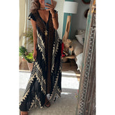 Casual short Sleeve Vacation Women's Loose Maxi Dress