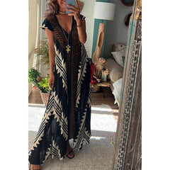 Casual short Sleeve Vacation Women's Loose Maxi Dress