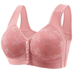 Plus Size Front Closure Underwired Vest-style Printed Bra