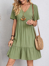 Summer V-neck Loose Casual Short-sleeved Corset Mini Dress