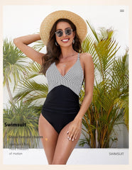 Striped Spaghetti One-piece Swimsuit