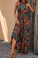 Tied Floral Sleeveless Dress - Taboochic