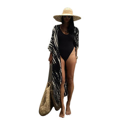 Cover-ups Boho Printed Fringed Women Plus Size Top