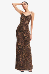 Slip Back Leopard Print Strap Dress