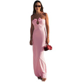 Flower Tube Off-Shoulder Fashion Women Dress