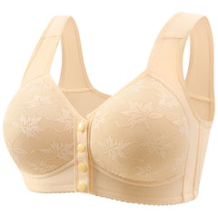 Plus Size Front Closure Underwired Vest-style Printed Bra