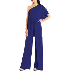Women's New European And American Slanted Shoulder Sleeveless Dress