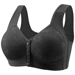 Plus Size Front Closure Underwired Vest-style Printed Bra