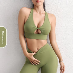 Hollow Back Shaping Shockproof Push-up Yoga Vest Top