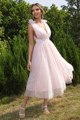 Tied Ruffle Shoulder Sleeveless Dress - Taboochic