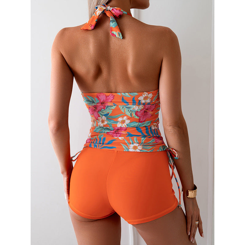 Women's Printed Solid Color Top