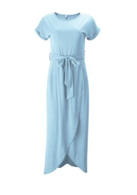 EBay 6 new color, short sleeves, flat sleeves, irregular dress