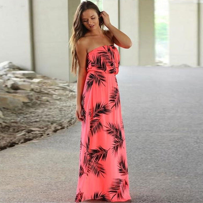 Printed wrap breast dress