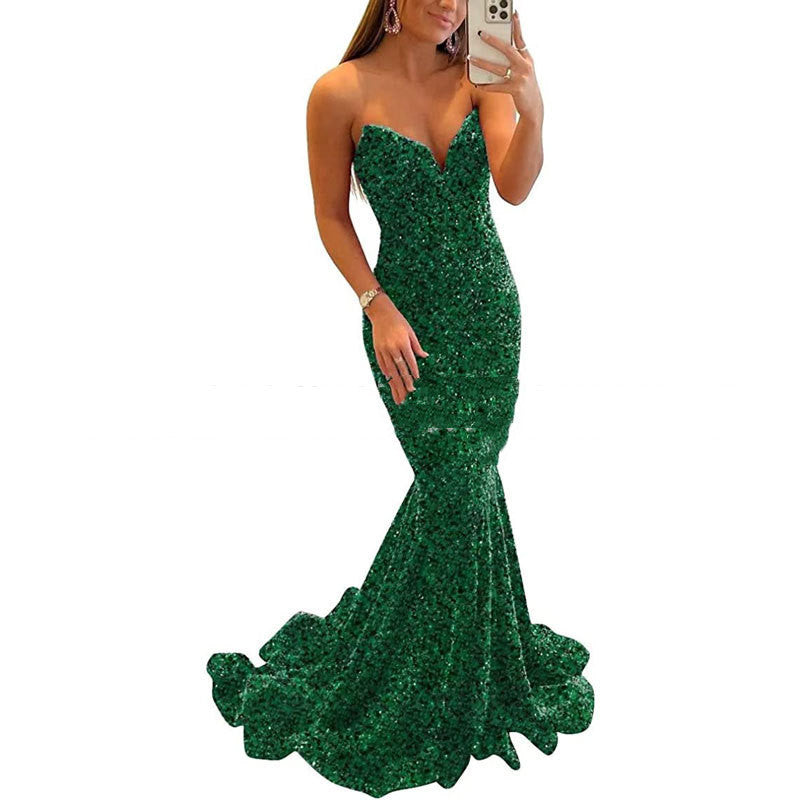 Sequin Evening Formal Long Prom Party Dress