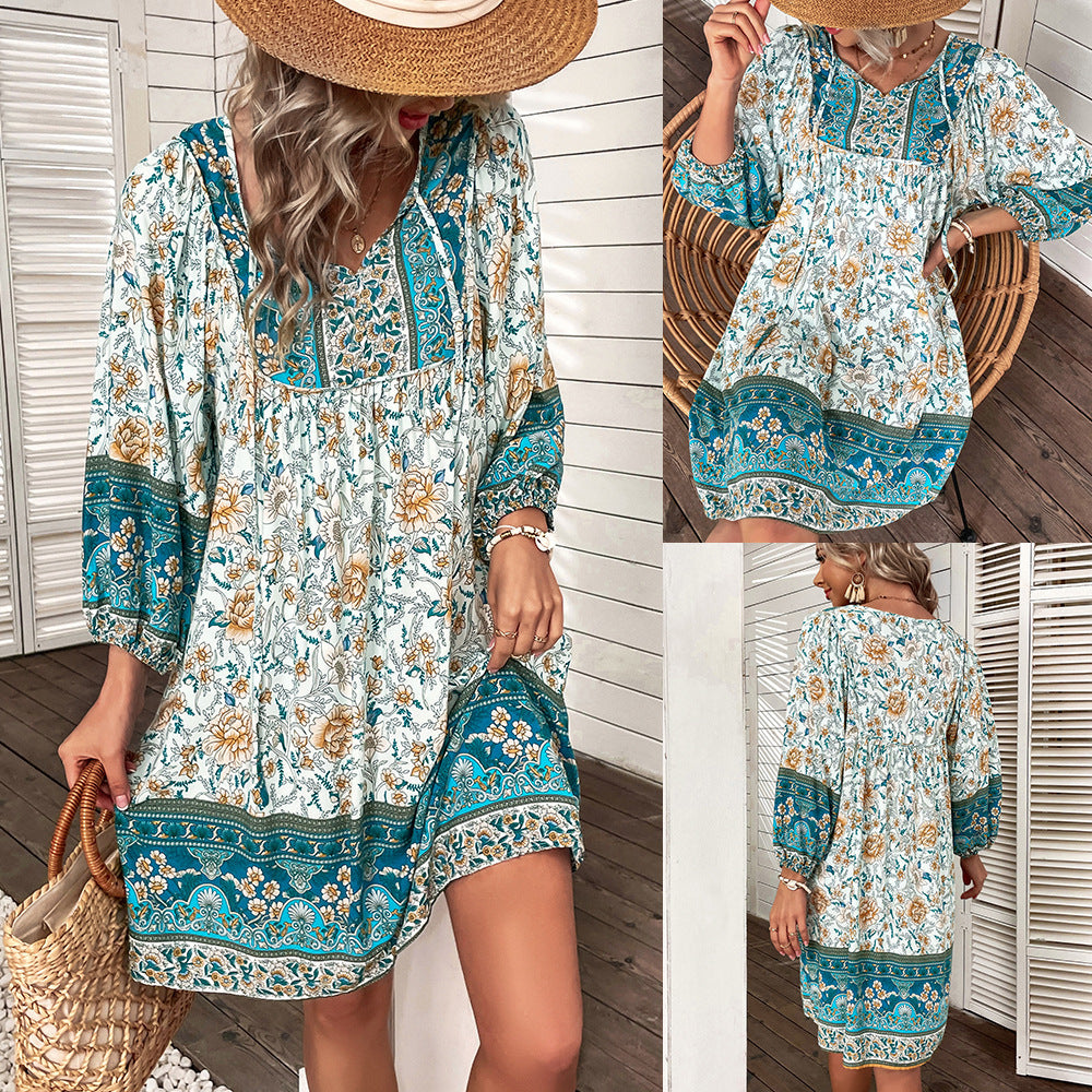 Boho Loose Long Sleeve Dress