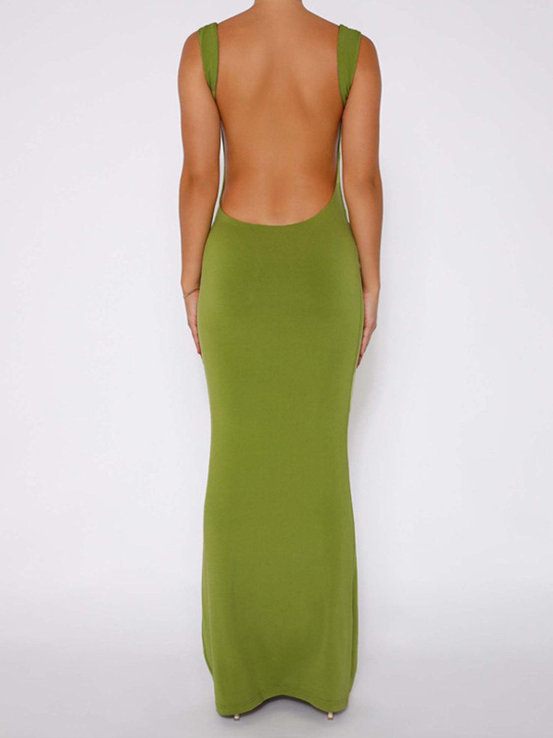 Backless Wide Strap Maxi Dress - Taboochic