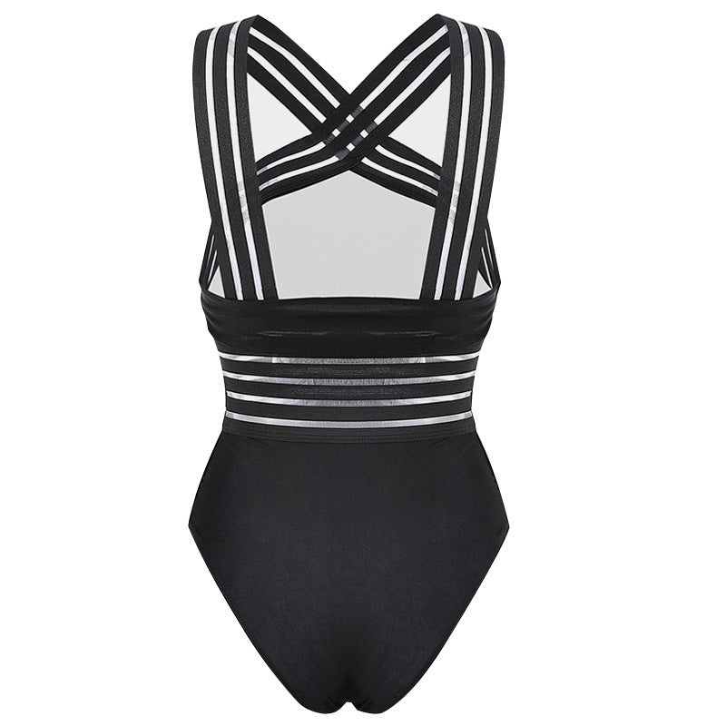 High Waist Leopard Print Stitching Swimsuit