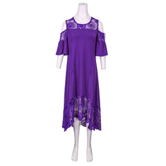 Butterfly Short Sleeve Mid-calf Dress