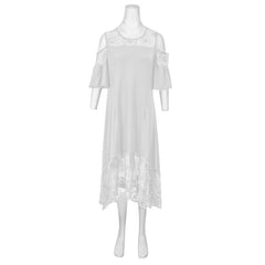 Butterfly Short Sleeve Mid-calf Dress