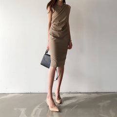 Slim wrap hip dress