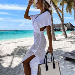 Beach Cover-up Women's Seaside Holiday Hollow Sun Protection Dress