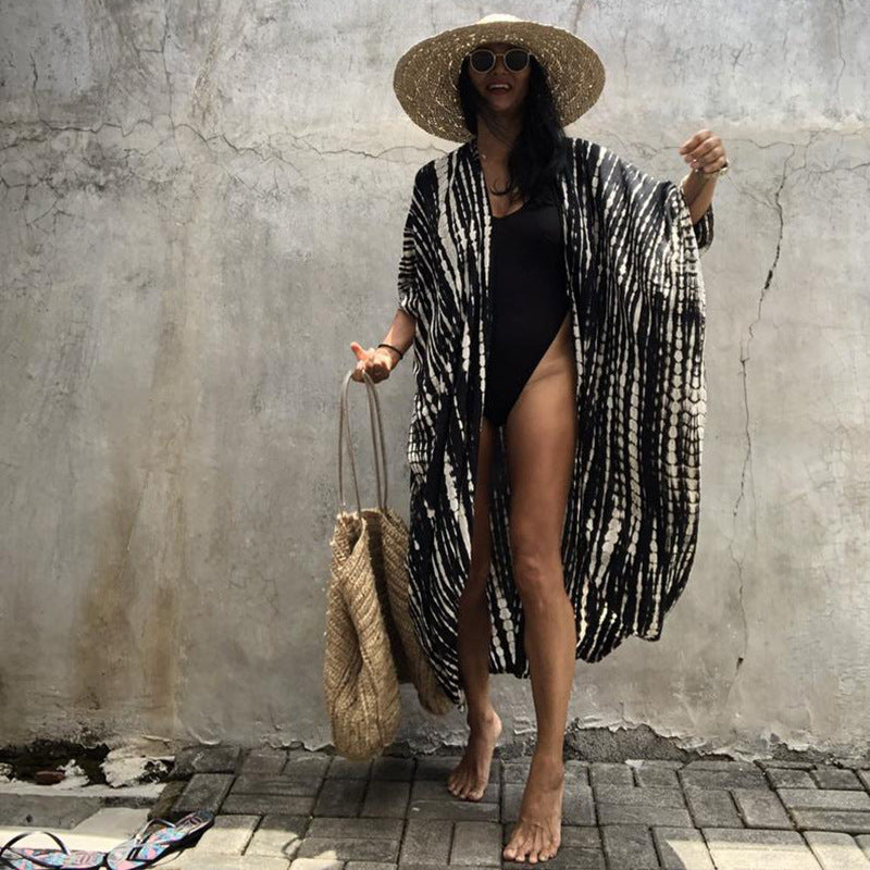 Cover-ups Boho Printed Fringed Women Plus Size Top