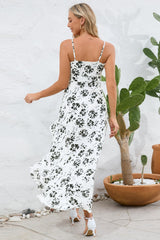 High-Low Tie Waist Printed Cami Dress - Taboochic