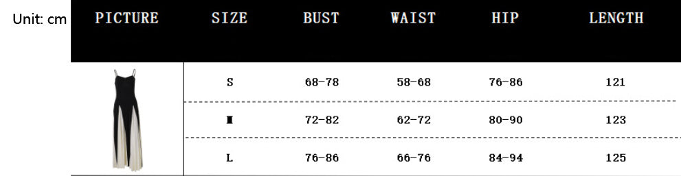 Women's Fashion Color Contrast Sling Strap Dress