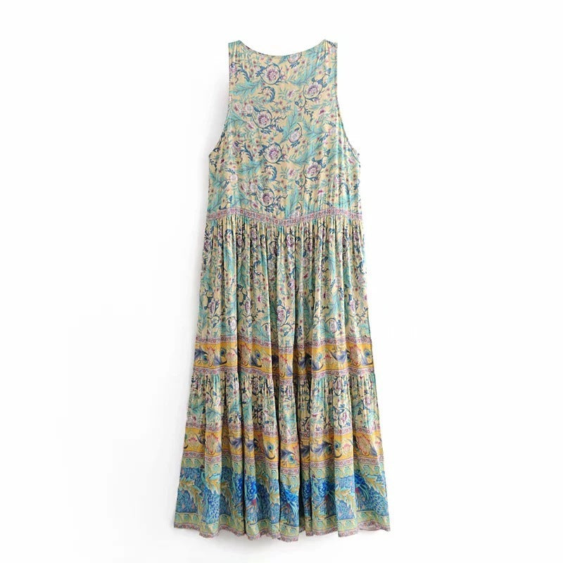 New Bohemian Printed Sleeveless Dress