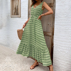 Women's Rhombus Printed Sleeveless Dress