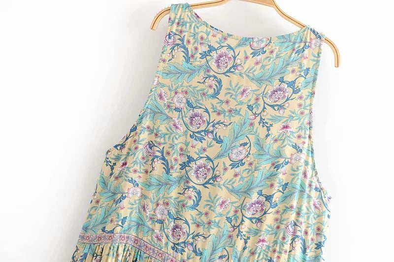 New Bohemian Printed Sleeveless Dress