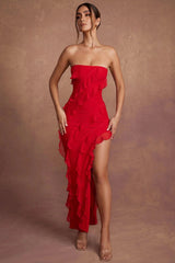 Skinny Women's Fashion Backless Split Tassel Dress