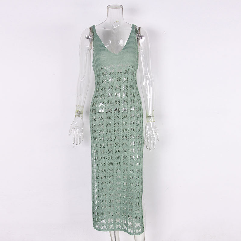 Beach Strap Blouse Hollow-out Dress For Women