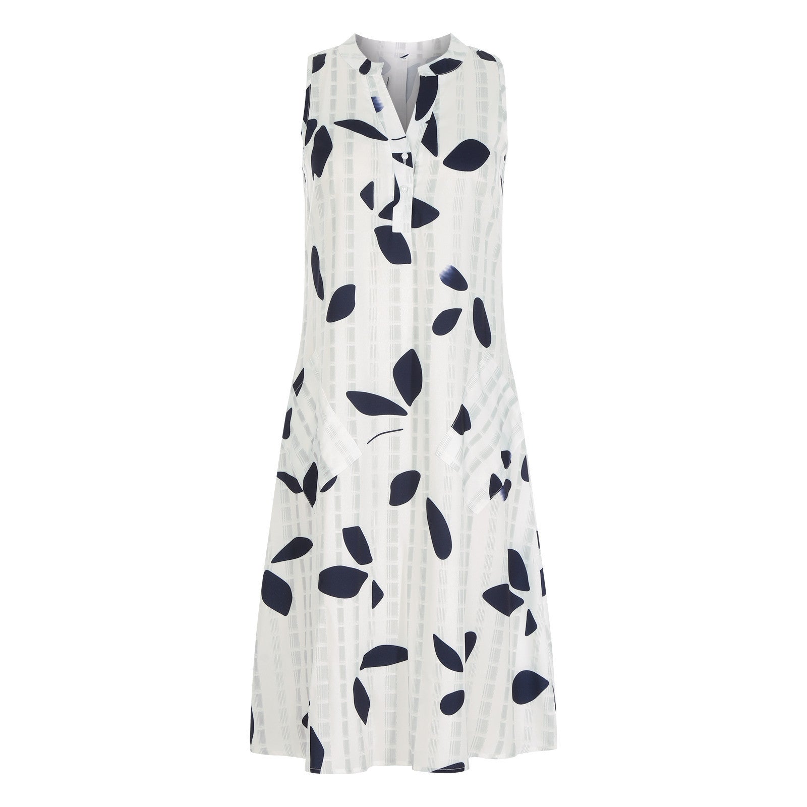 Women's Casual Leaf Waist V-neck Midi Sleeveless Dress