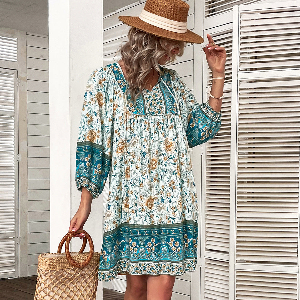Boho Loose Long Sleeve Dress