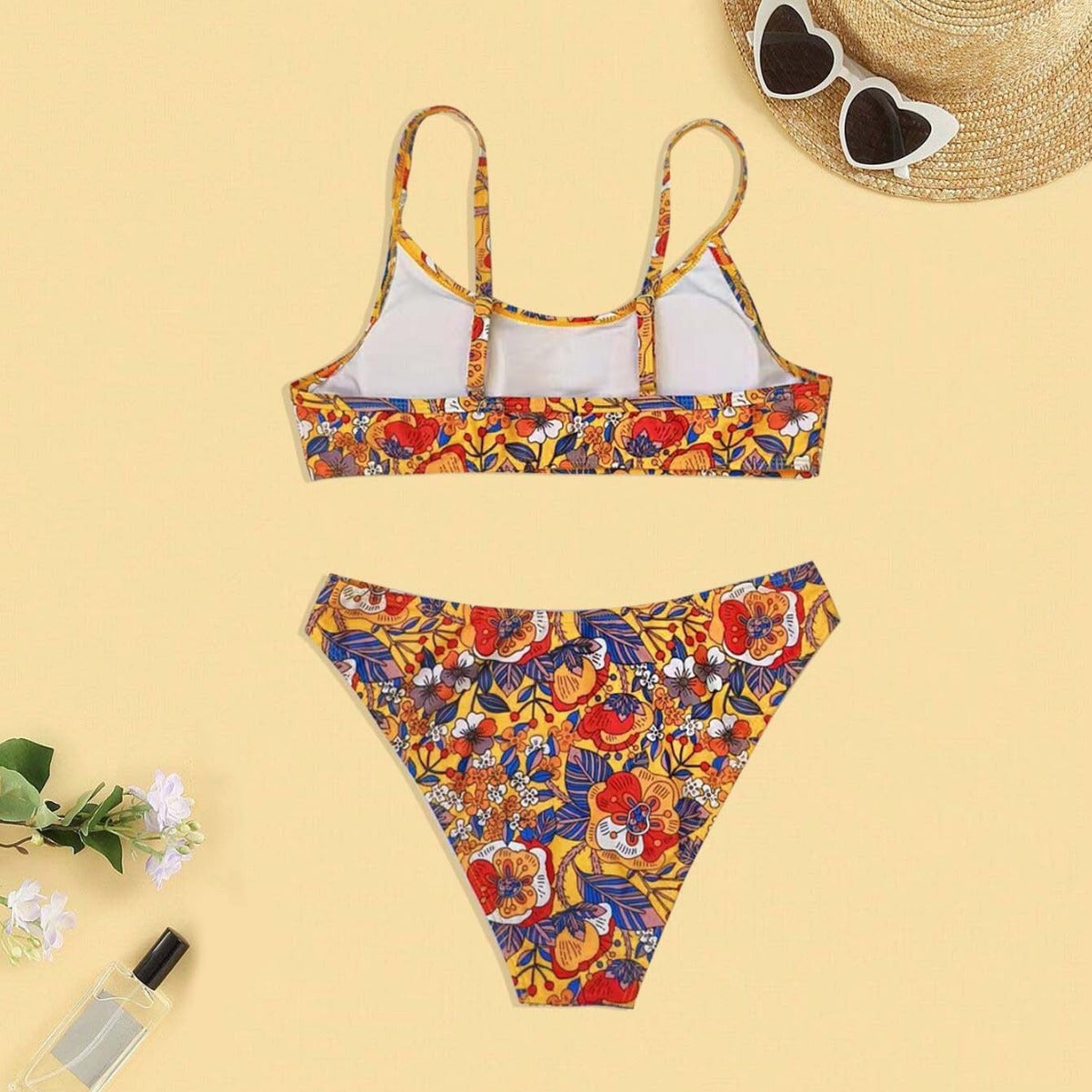 Plus Size Floral Print Bikini Set